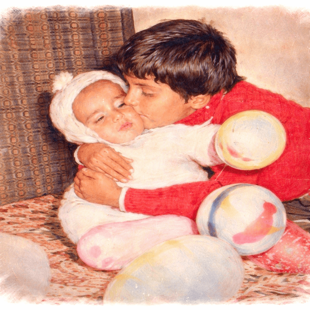 Sachin Chaudhry with his younger brother Salil, 1982